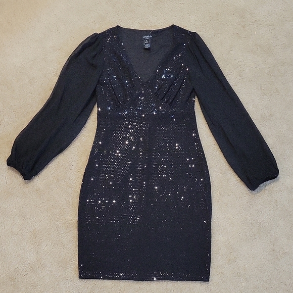 Alexa B Elegant Black Sequin Dress - Picture 1 of 4